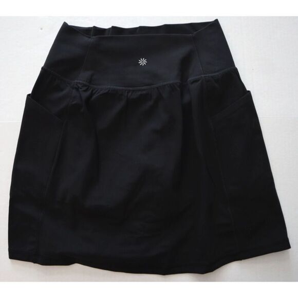 Athleta 837435 Women's Sz XS Black Salutation Stash 16 1/2 Skirt Skort - Picture 2 of 12